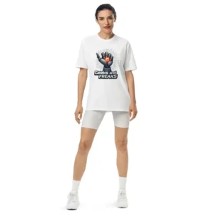 Femme arborant le T-shirt sport Under Armour Robo Dice blanc