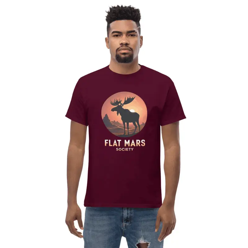 Tee shirt geek bordeau imprimé Flat Mars Society