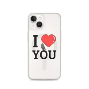 Coque transparente pour iPhone avec MagSafe I Love You : Le cadeau parfait