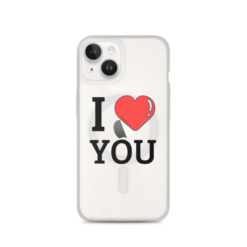 Coque transparente pour iPhone avec MagSafe I Love You : Le cadeau parfait