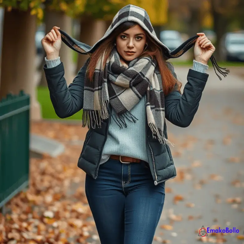 femme arborant un foulard , couvre chef femme, foulard