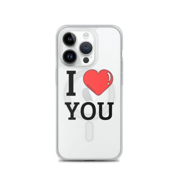 Coque transparente pour iPhone® avec MagSafe® I Love You : Le cadeau parfait. – Image 4