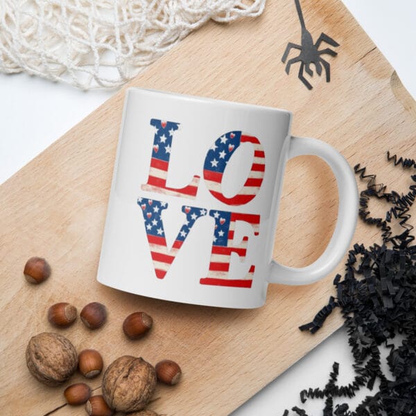 Mug Blanc Brillant patriotic love